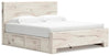 Lawroy King Panel Bed with Storage - Light Natural (B2310B13)