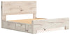 Lawroy King Panel Bed with Storage - Light Natural