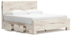 Lawroy King Panel Bed with Storage - Light Natural