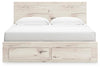 Lawroy King Panel Storage Bed - Light Natural