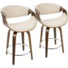Curvini 24" Fixed-Height Counter Stool - Set of 2
