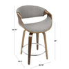 Curvini 24" Fixed-Height Counter Stool - Set of 2