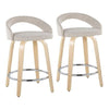 Grotto Upholstered 24" Fixed-Height Counter Stool - Set of 2