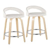 Grotto Upholstered 24" Fixed-Height Counter Stool - Set of 2