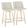 Toriano 24" Fixed-Height Counter Stool - Set of 2