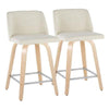 Toriano 24" Fixed-Height Counter Stool - Set of 2