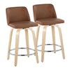 Toriano 24" Fixed-Height Counter Stool - Set of 2