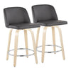 Toriano 24" Fixed Height Counter Stool - Set of 2