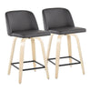 Toriano 24" Fixed Height Counter Stool - Set of 2