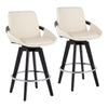 Cosmo Swivel Fixed-Height Counter Stool - Set of 2