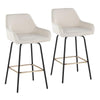 Daniella Upholstered 26" Fixed-Height Counter Stool - Set of 2