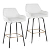 Daniella Upholstered 26" Fixed-Height Counter Stool - Set of 2