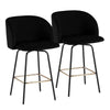 Fran 26" Swivel Fixed-Height Counter Stool - Set of 2