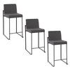 Fuji High Back 26" Fixed-Height Counter Stool - Set of 3