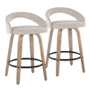 Grotto Upholstered 26" Fixed-Height Counter Stool - Set of 2