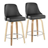 Studded Marcel 26" Fixed-Height Counter Stool - Set of  2