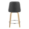 Studded Marcel 26" Fixed-Height Counter Stool - Set of  2
