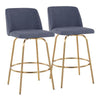 Toriano 26" Fixed-Height Counter Stool - Set of 2