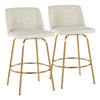 Toriano 26" Fixed-Height Counter Stool - Set of 2