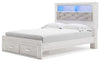 Altyra Queen Upholstered Bookcase Bed with Storage