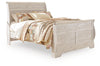 Willowton Queen Sleigh Bed - Whitewash (B267B29)