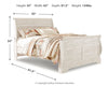 Willowton Queen Sleigh Bed - Whitewash (B267B29)