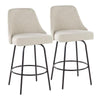 Studded Marcel 27" Fixed-Height Counter Stool - Set of  2