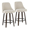 Studded Marcel 27" Fixed-Height Counter Stool - Set of  2