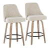 Studded Marcel 27" Fixed-Height Counter Stool - Set of  2