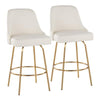Studded Marcel 27" Fixed-Height Counter Stool - Set of  2