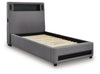 Finigale Twin Upholstered Bed with Wireless Audio