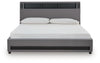 Finigale California King Upholstered Bed with Wireless Audio
