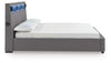 Finigale King Upholstered Bed with Wireless Audio