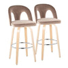 Ava Upholstered 30" Fixed-Height Barstool - Set of 2