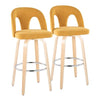 Ava Upholstered 30" Fixed-Height Barstool - Set of 2