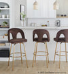 Ava Upholstered 30" Fixed-Height Barstool - Set of 2