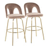 Ava Upholstered 30" Fixed-Height Barstool - Set of 2