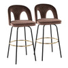 Ava Upholstered 30" Fixed-Height Barstool - Set of 2
