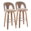 Ava Upholstered 30" Fixed-Height Barstool - Set of 2