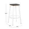Clara Square 30" Fixed-Height Barstool - Set of 2