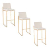 Fuji High Back 30" Fixed-Height Barstool - Set of 3