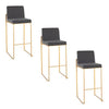 Fuji High Back 30" Fixed-Height Barstool - Set of 3