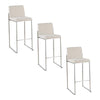 Fuji High Back 30" Fixed-Height Barstool - Set of 3