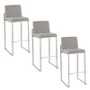 Fuji High Back 30" Fixed-Height Barstool - Set of 3