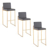 Fuji High Back 30" Fixed-Height Barstool - Set of 3
