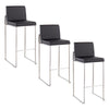 Fuji High Back 30" Fixed-Height Barstool - Set of 3