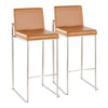 Fuji High Back 30" Fixed-Height Barstool - Set of 2