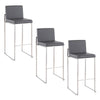 Fuji High Back 30" Fixed-Height Barstool - Set of 3