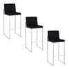 Fuji High Back 30" Fixed-Height Barstool - Set of 3