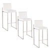 Fuji High Back 30" Fixed-Height Barstool - Set of 3